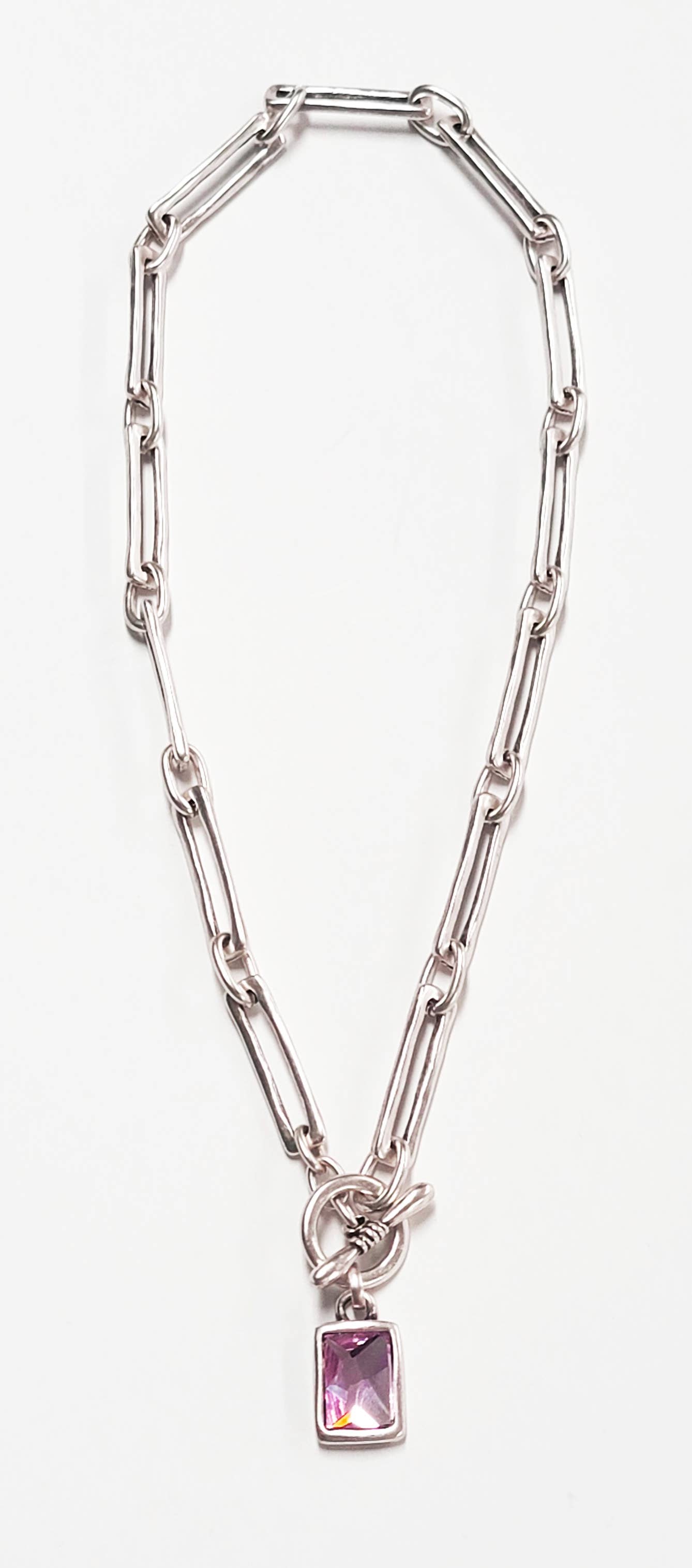The Nadine Handmade Crystal Pewter Necklace - Coco and lulu boutique