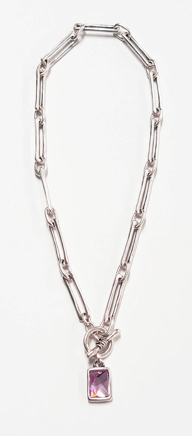 The Nadine Handmade Crystal Pewter Necklace - Coco and lulu boutique