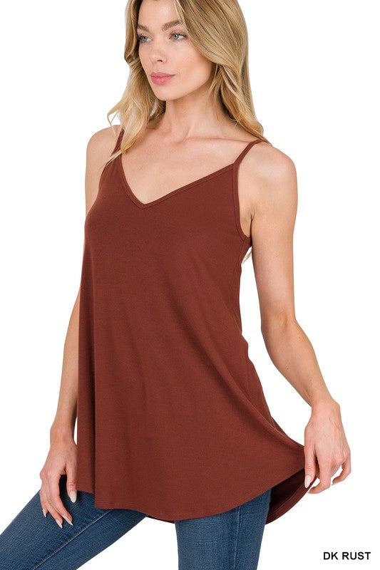 FRONT AND BACK REVERSIBLE SPAGHETTI CAMI - Coco and lulu boutique