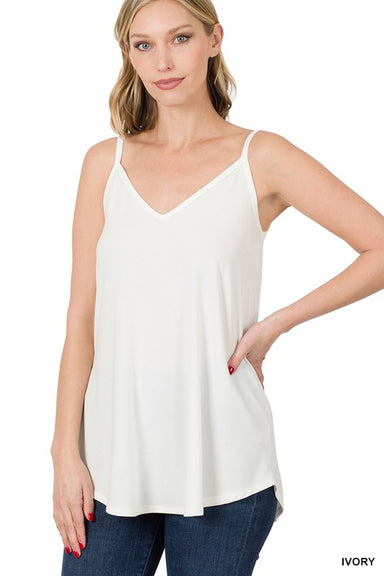 FRONT AND BACK REVERSIBLE SPAGHETTI CAMI - Coco and lulu boutique