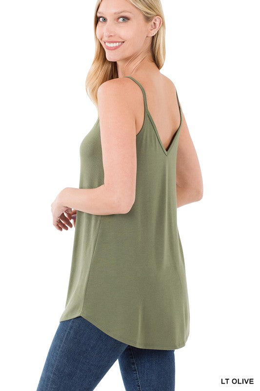 FRONT AND BACK REVERSIBLE SPAGHETTI CAMI - Coco and lulu boutique