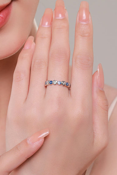 Protection 925 Sterling Silver Heart Shape Zircon Ring - Coco and lulu boutique