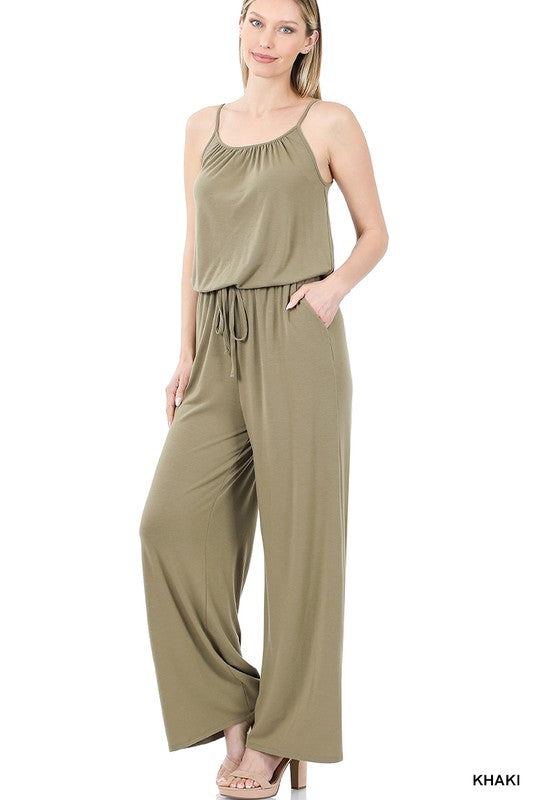 Lani Spaghetti Strap Jumpsuit - Coco and lulu boutique