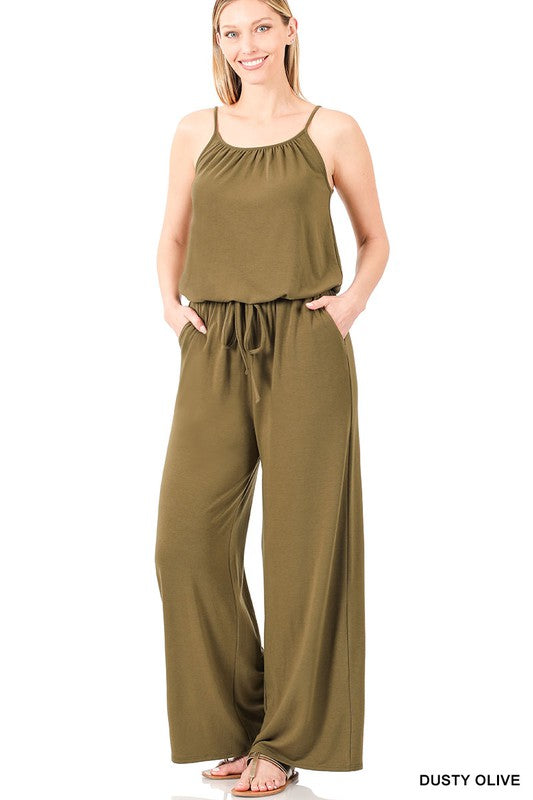 Lani Spaghetti Strap Jumpsuit - Coco and lulu boutique