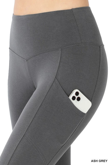 BETTER COTTON WIDE WAISTBAND POCKET LEGGINGS - Coco and lulu boutique