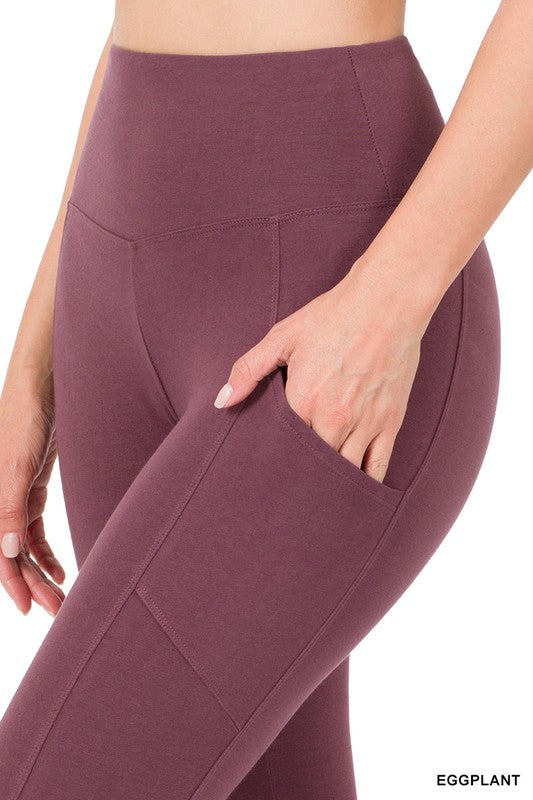 BETTER COTTON WIDE WAISTBAND POCKET LEGGINGS - Coco and lulu boutique