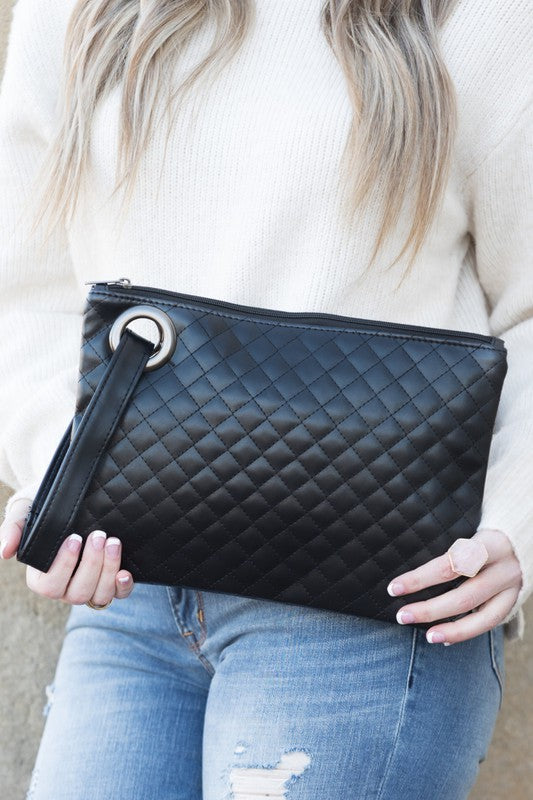 Quilted Wristlet Clutch - Coco and lulu boutique
