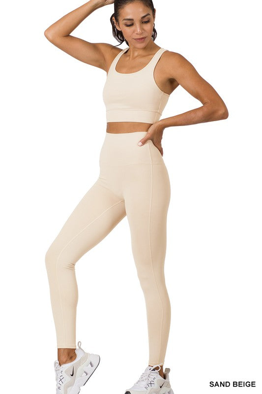 Ashley RACERBACK TANK TOP & LEGGINGS SET - Coco and lulu boutique