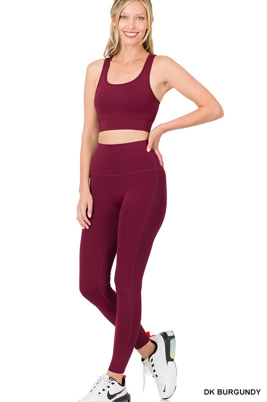 Ashley RACERBACK TANK TOP & LEGGINGS SET - Coco and lulu boutique