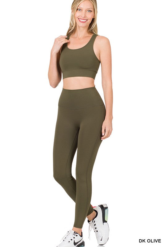 Ashley RACERBACK TANK TOP & LEGGINGS SET - Coco and lulu boutique