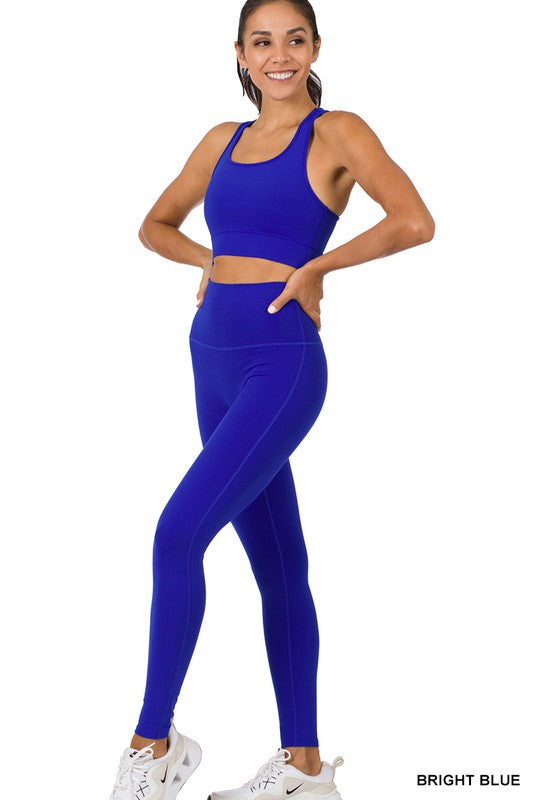 Ashley RACERBACK TANK TOP & LEGGINGS SET - Coco and lulu boutique