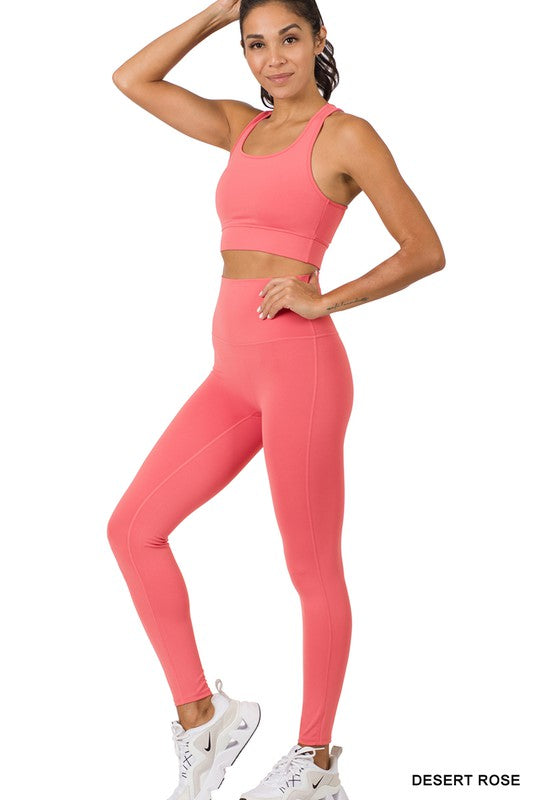 Ashley RACERBACK TANK TOP & LEGGINGS SET - Coco and lulu boutique
