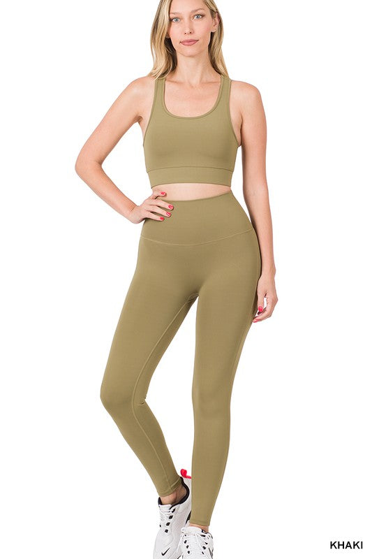 Ashley RACERBACK TANK TOP & LEGGINGS SET - Coco and lulu boutique