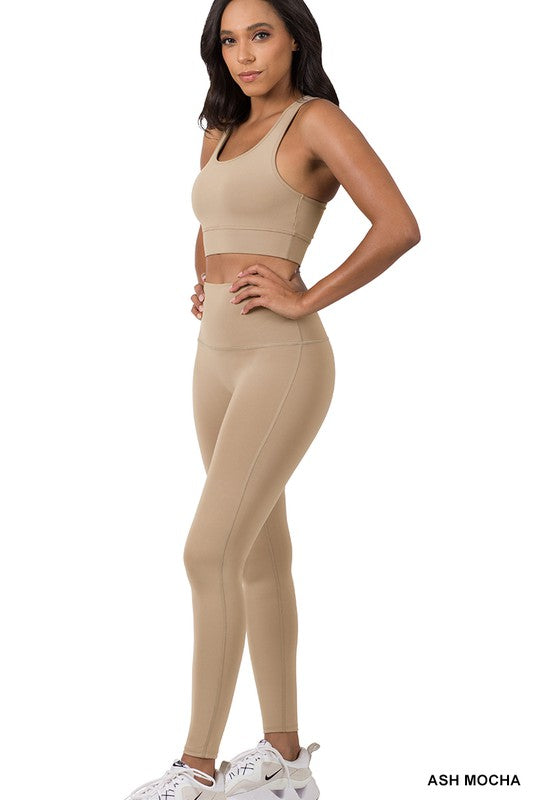 Ashley RACERBACK TANK TOP & LEGGINGS SET - Coco and lulu boutique
