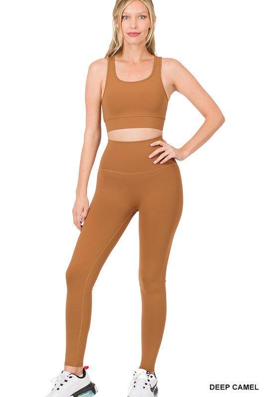 Ashley RACERBACK TANK TOP & LEGGINGS SET - Coco and lulu boutique