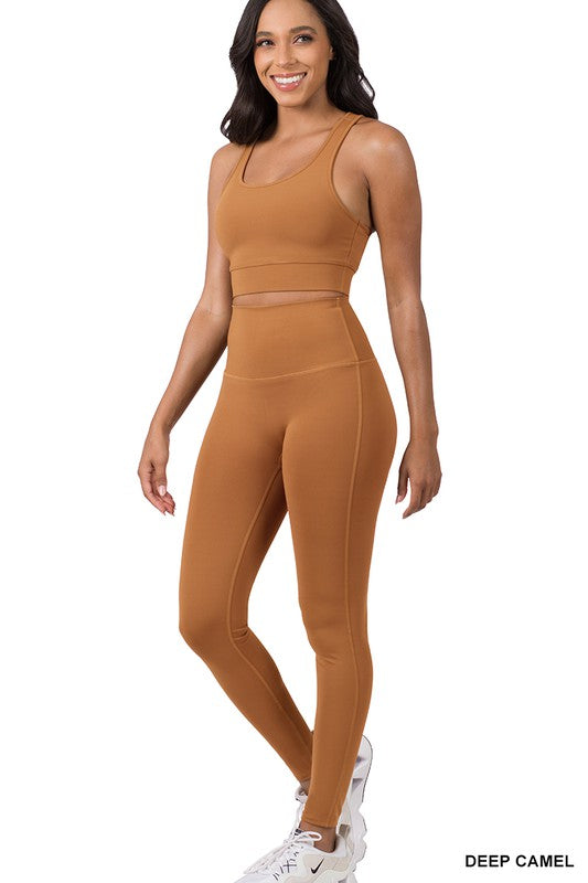 Ashley RACERBACK TANK TOP & LEGGINGS SET - Coco and lulu boutique