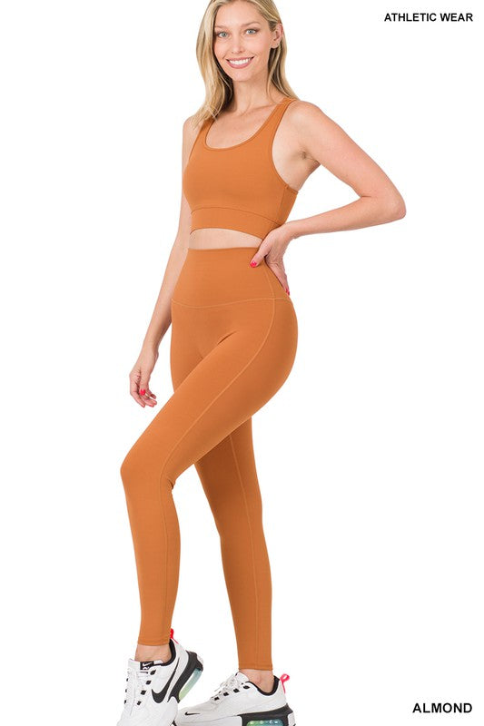 Ashley RACERBACK TANK TOP & LEGGINGS SET - Coco and lulu boutique