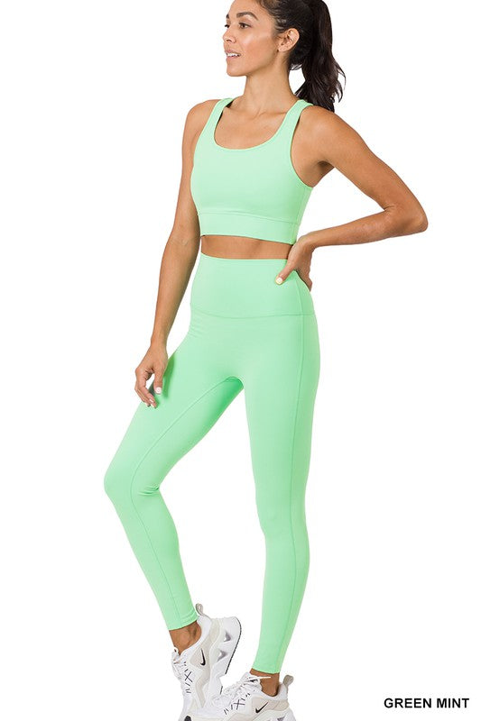 Ashley RACERBACK TANK TOP & LEGGINGS SET - Coco and lulu boutique