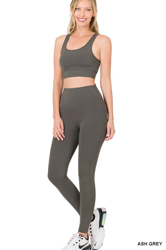 Ashley RACERBACK TANK TOP & LEGGINGS SET - Coco and lulu boutique