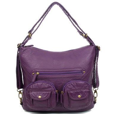 Every Day Convertible Purple  Crossbody Backpack - Coco and lulu boutique