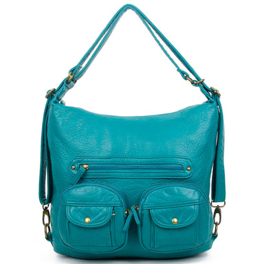 Every Day 3 in 1 Convertible Teal Crossbody Backpack - Coco and lulu boutique