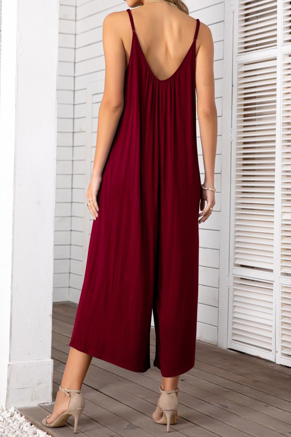 Spaghetti Strap Scoop Neck Jumpsuit - Coco and lulu boutique