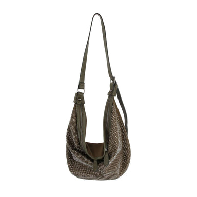 Dazzling Rhinestone Hobo Handbag: Olive - Coco and lulu boutique