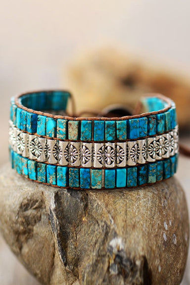 Handmade Triple Layer Natural Stone Bohemian  Bracelet - Coco and lulu boutique