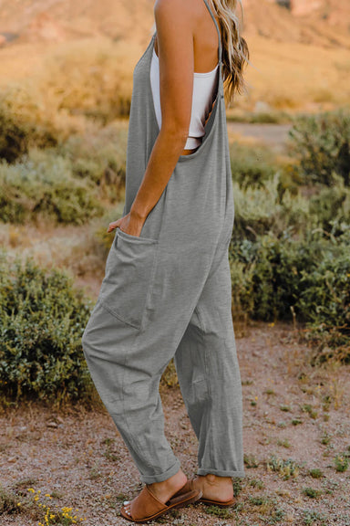 Sydney V-Neck Sleeveless Jumpsuit with Pocket - Coco and lulu boutique