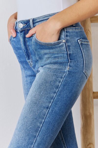 RISEN Full Size High Rise Ankle Flare Jeans - Coco and lulu boutique