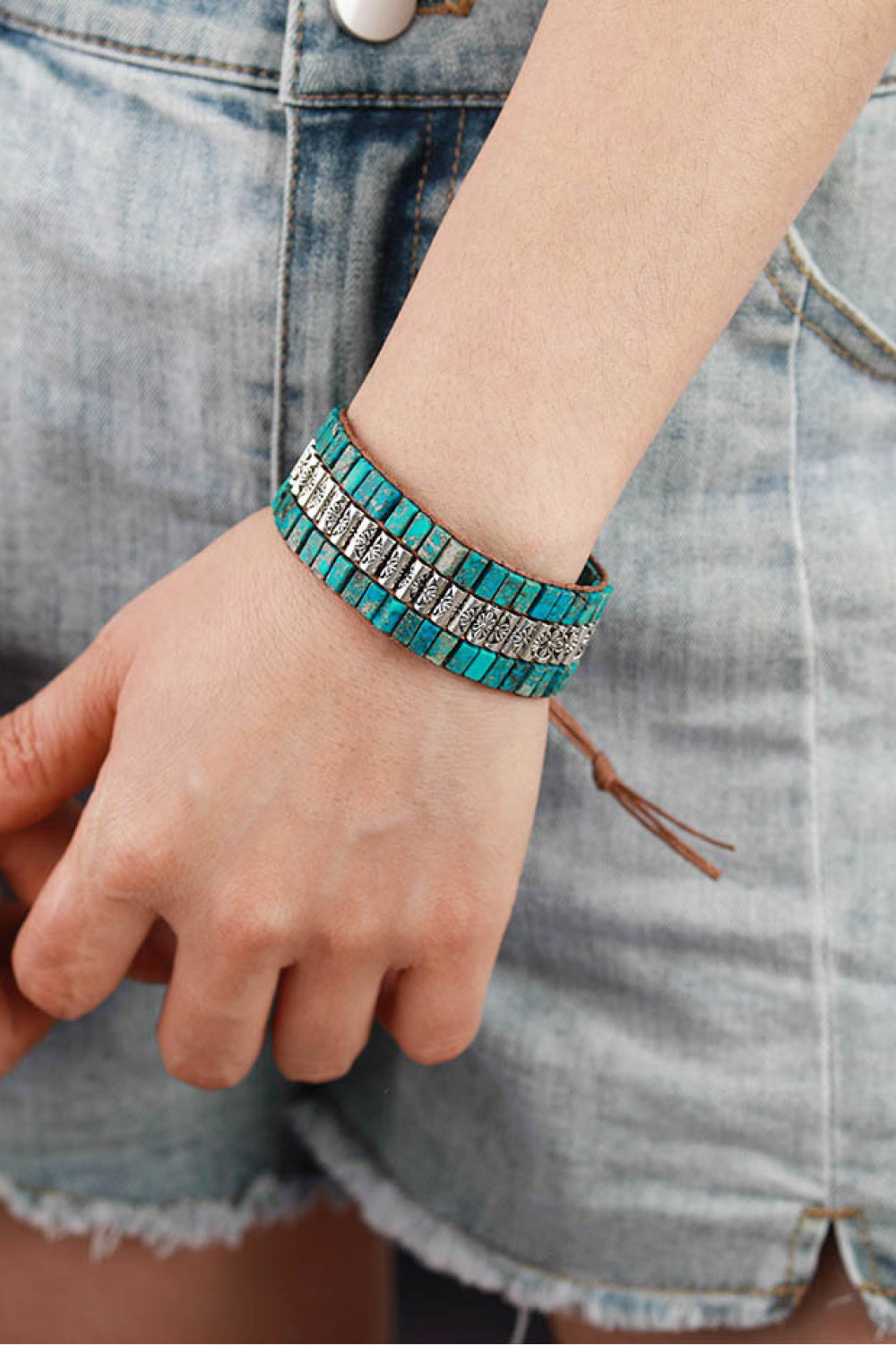 Handmade Triple Layer Natural Stone Bohemian  Bracelet - Coco and lulu boutique
