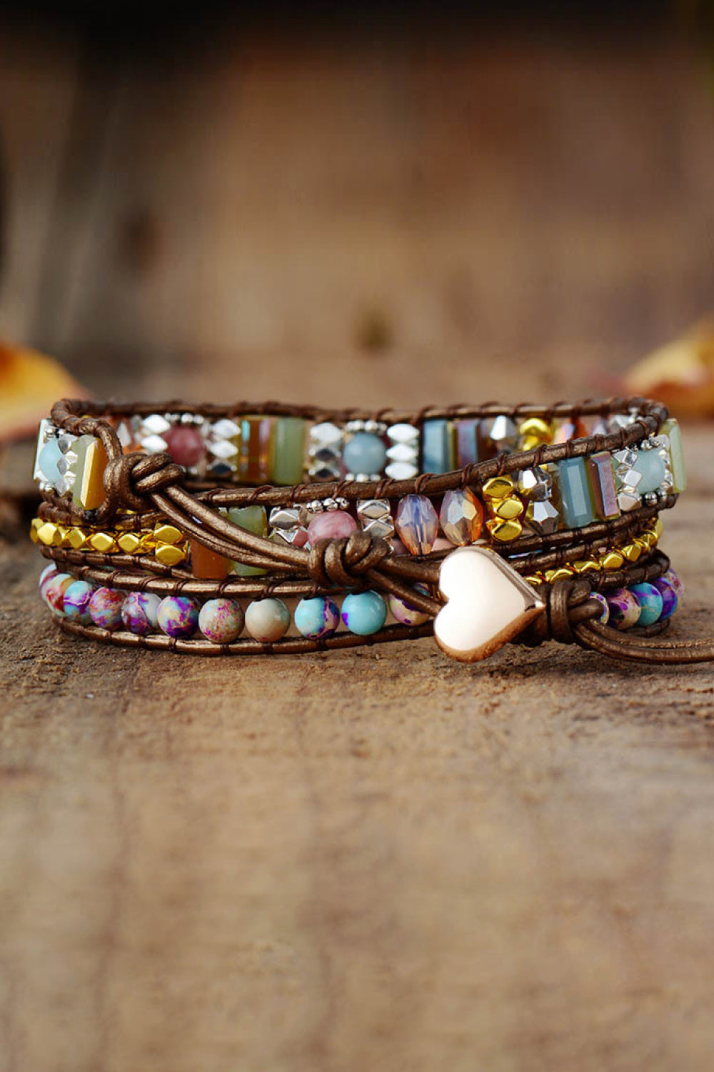 Wrap Bracelet Handmade Crystal Beaded Natural Stone Bracelet - Coco and lulu boutique