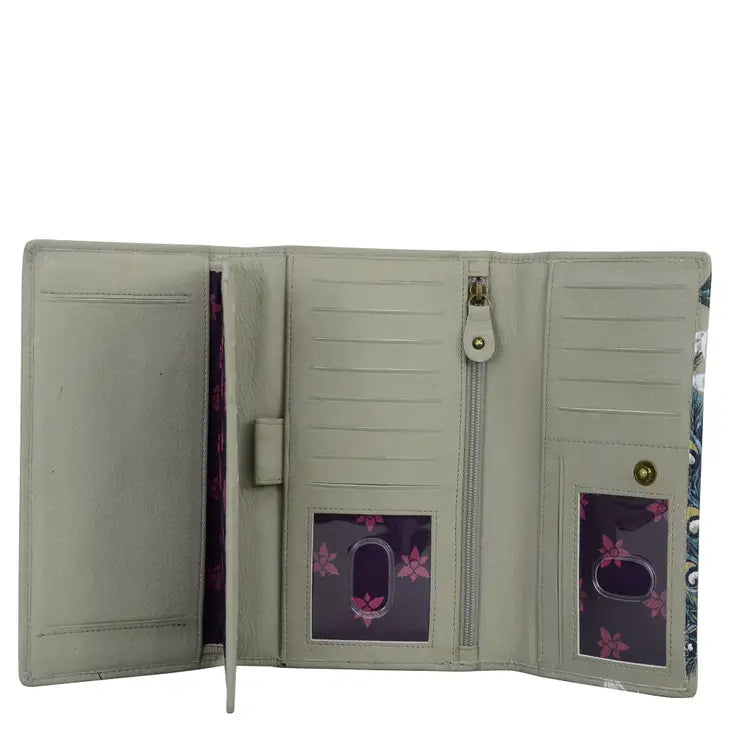 Peacock Checkbook Clutch with RFID - Coco and lulu boutique