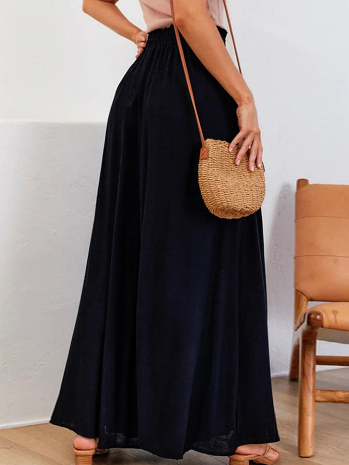 Susan Drawstring Waist Wide Leg Pants - Coco and lulu boutique
