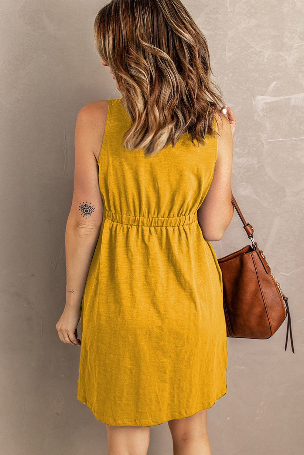 Gracie Sleeveless Button Down Mini Dress - Coco and lulu boutique