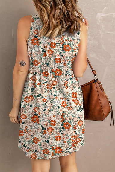 Rory Printed Button Down Sleeveless Magic Dress - Coco and lulu boutique