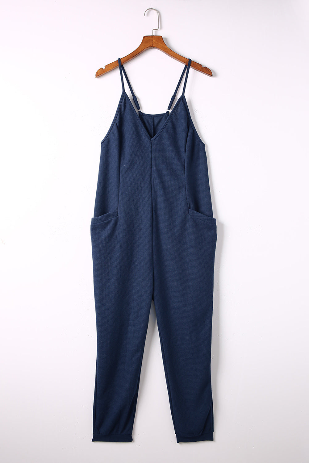 Morgan Spaghetti Strap Deep V Jumpsuit with Pockets - Coco and lulu boutique