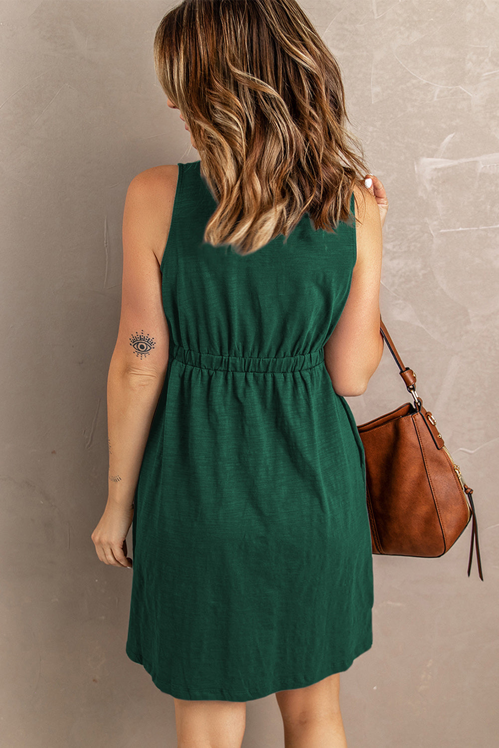 Gracie Sleeveless Button Down Mini Dress - Coco and lulu boutique