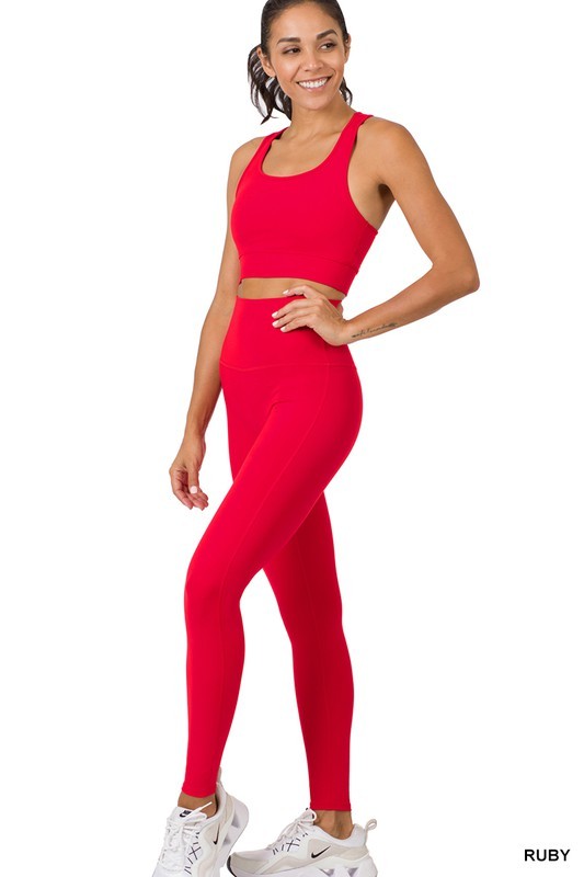 Ashley RACERBACK TANK TOP & LEGGINGS SET - Coco and lulu boutique