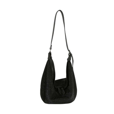 Dazzling Rhinestone Hobo Handbag: Black - Coco and lulu boutique
