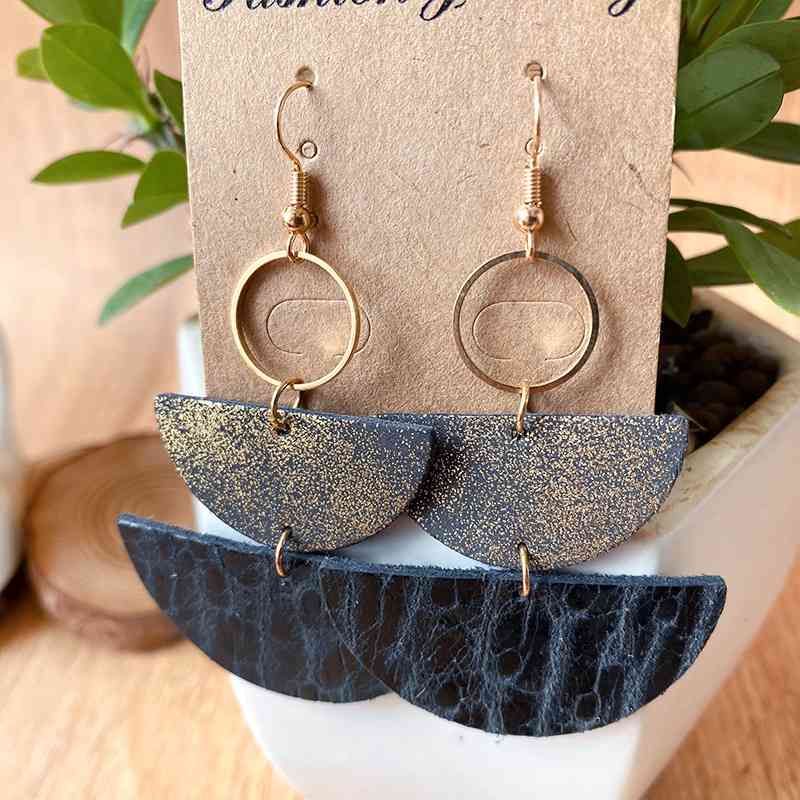 Modern  Semicircle Drop Earrings - Coco and lulu boutique