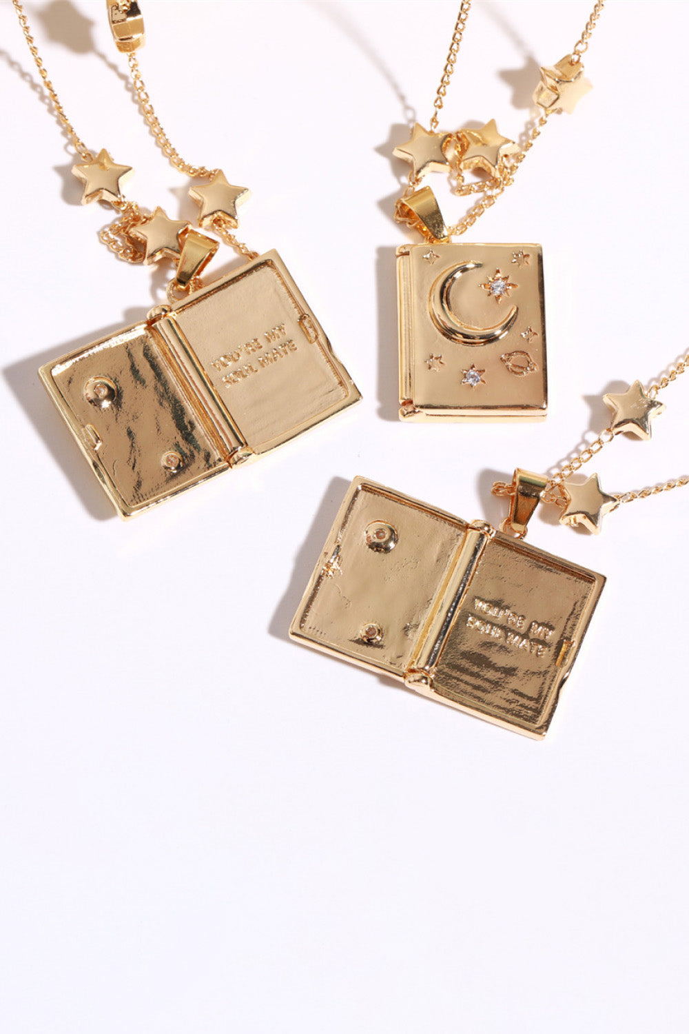 Star and Moon Copper 14K Gold-Plated Necklace - Coco and lulu boutique
