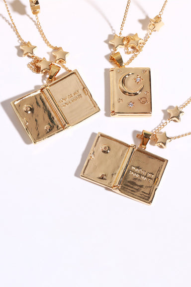 Star and Moon Copper 14K Gold-Plated Necklace - Coco and lulu boutique