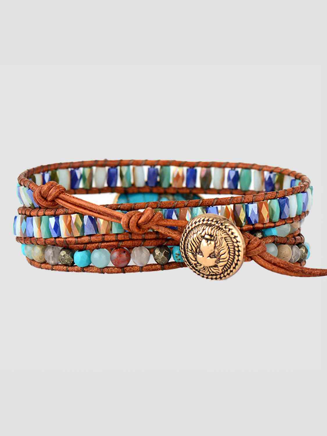 Triple-Layer Natural Stone Wrap Bracelet - Coco and lulu boutique