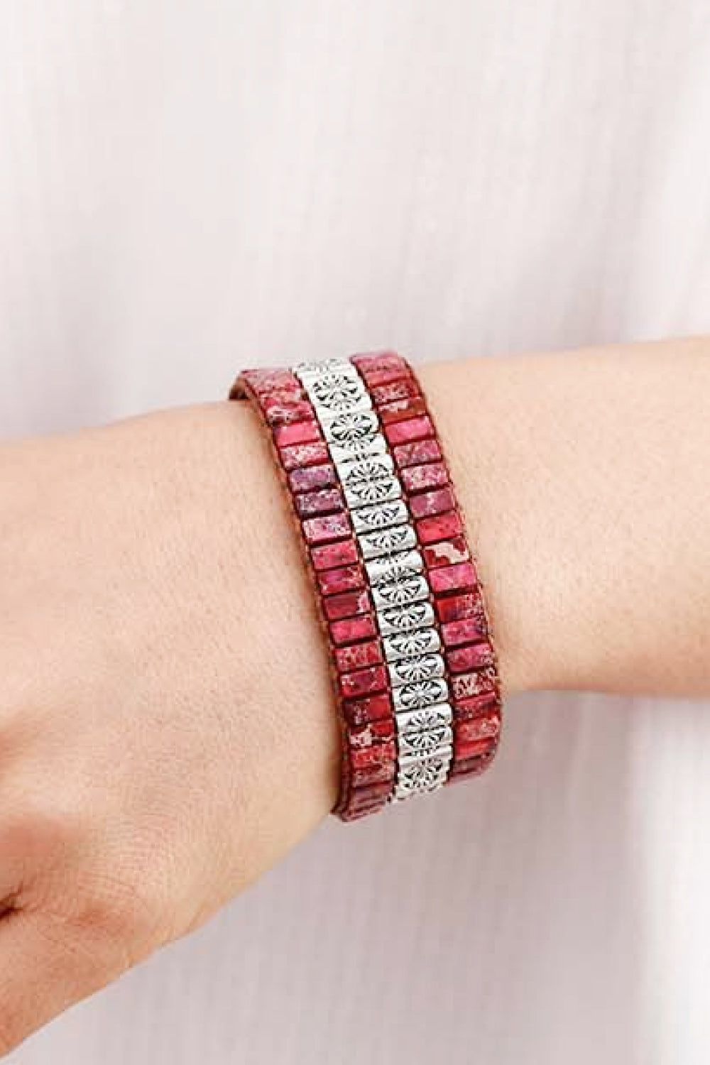 Handmade Triple Layer Natural Stone Bohemian  Bracelet - Coco and lulu boutique