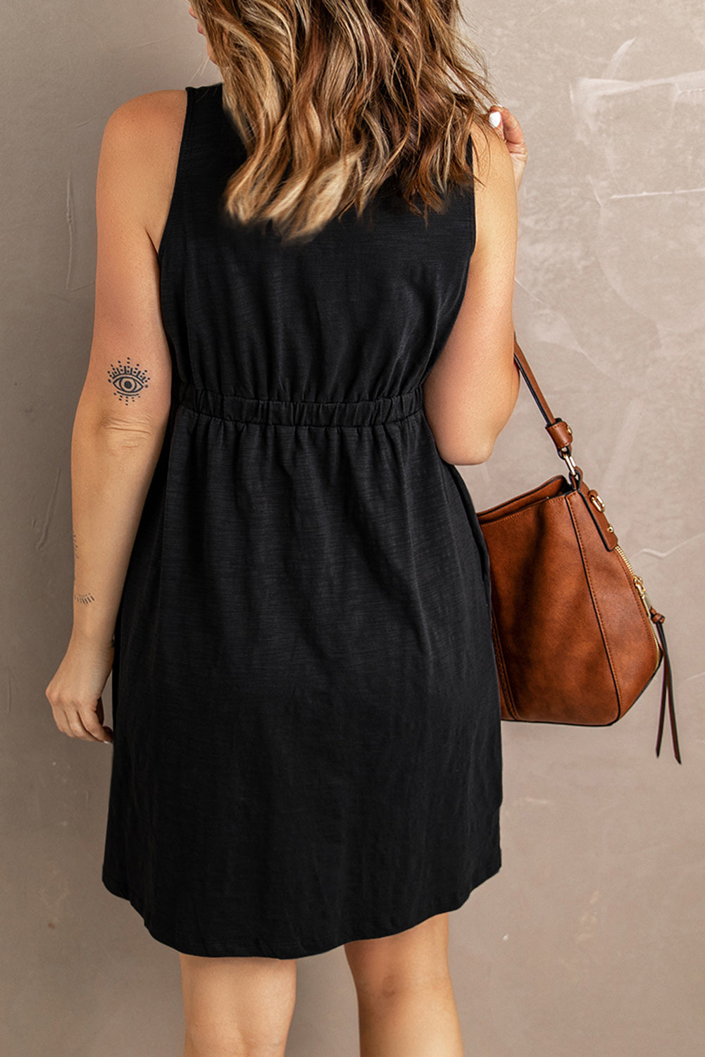 Gracie Sleeveless Button Down Mini Dress - Coco and lulu boutique