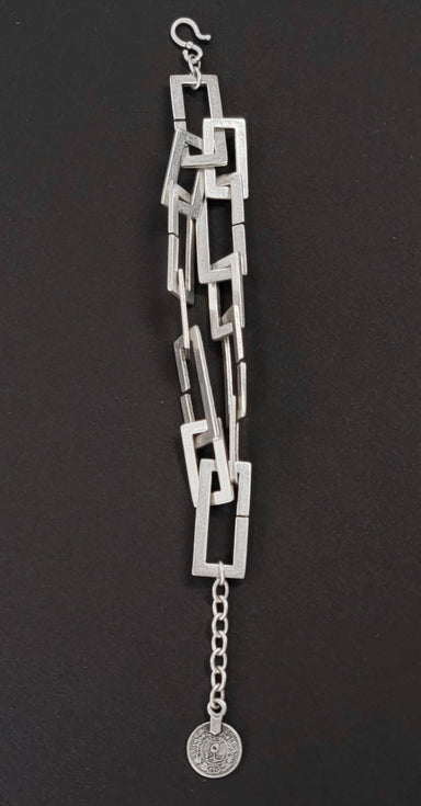 Handmade Pewter Rectangle Bracelet - Coco and lulu boutique