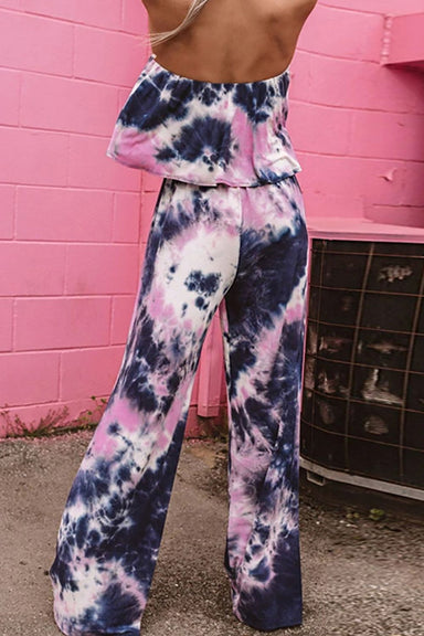 Heather Tie-Dye Layered Strapless Jumpsuit - Coco and lulu boutique