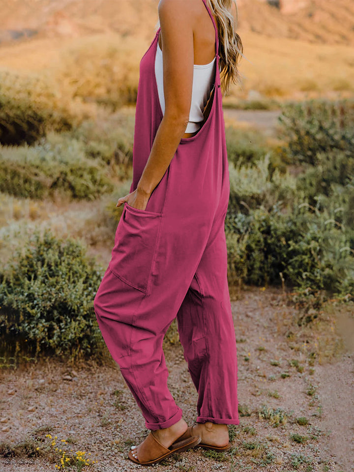 Sydney 3 Full Size Sleeveless V-Neck Pocketed Jumpsuit - Coco and lulu boutique