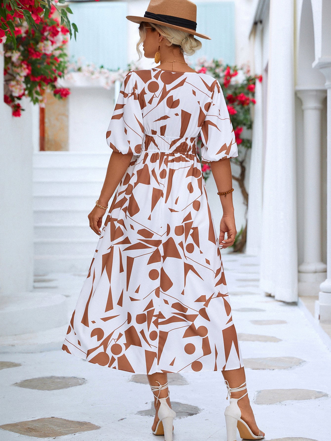 Coco  Surplice Balloon Sleeve Dress - Coco and lulu boutique